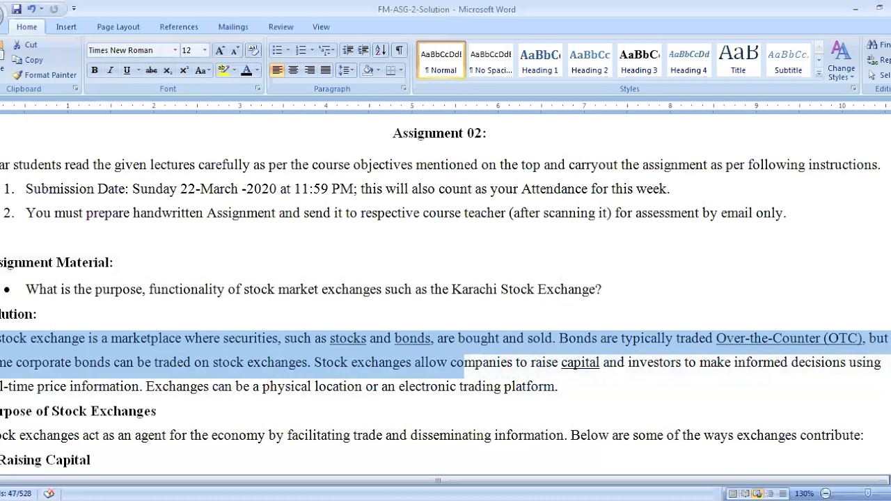 FM WK 05 Video 5 Assignment - YouTube