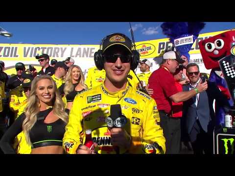 Victory Lane: Joey Logano celebrates Vegas win