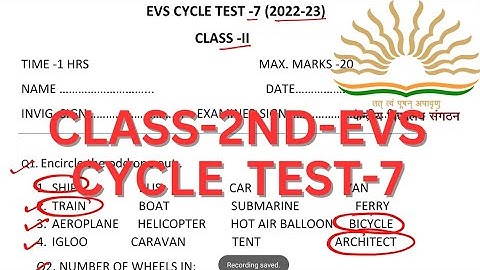 CLASS-2ND/EVS/CYCLE TEST-7/SAMPLE PAPER/QUESTION PAPER/SOLUTION #kvs #cbse #KV
