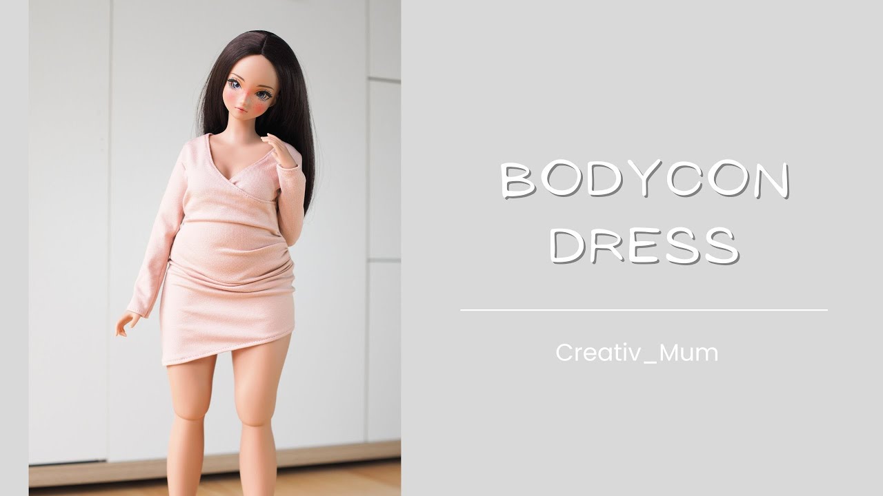 HOW TO SEW Bodycon Dress for Smart doll | Dollclothes | Tutorial | 