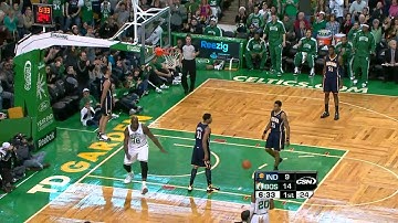 Boston cheers as Shaq finishes off the Celtics fast break