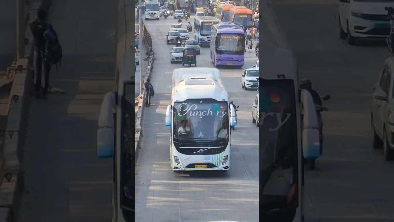 young actor Nazlin framed BANGALORE - KOLLAM route VOLVO 9600 bus💥 Amazing Entry 🔥 