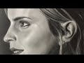 Portrait drawing with Graphite Pencils, Realistic pencil drawing timelapse