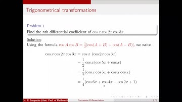 nth derivative using trigonometrical transformations - I (exp. in Tamil)