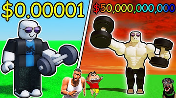 SHINCHAN NOOB vs PRO vs HACKER in BUILD A GYM ROBLOX with FRANKLIN & CHOP | DREAM SQUAD