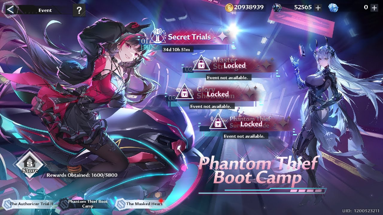 Phantom Thief Boot Camp Secret Trials (Event) [Tower of Fantasy]