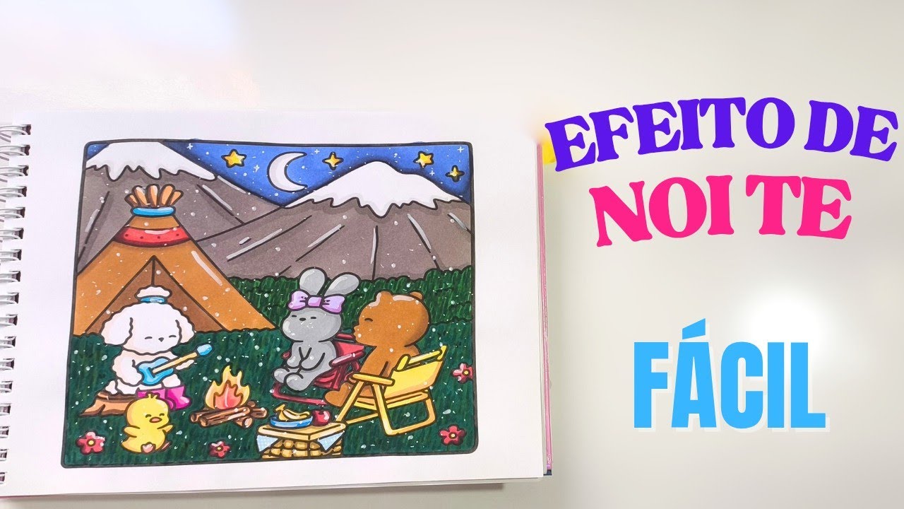 Como colorir cenário de NOITE no DESENHO !!