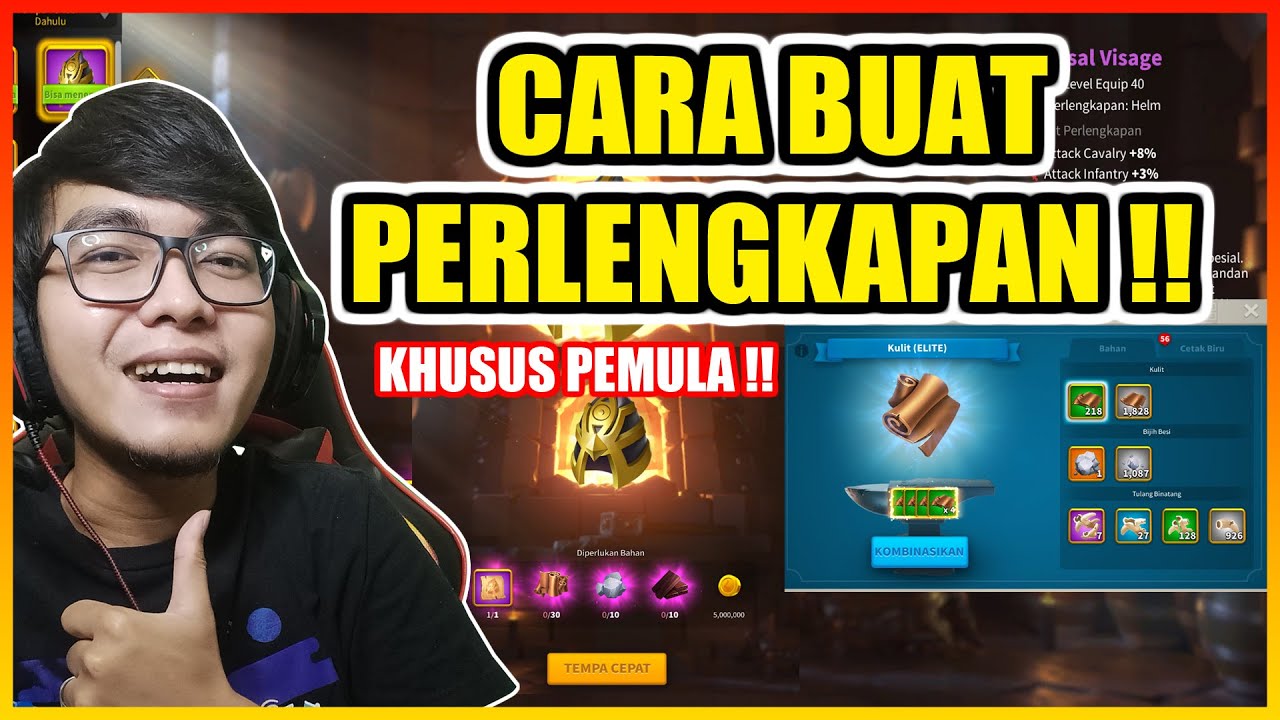 CARA BUAT PERLENGKAPAN / EQUIPMENT KHUSUS PEMULA RISE OF KINGDOMS !!