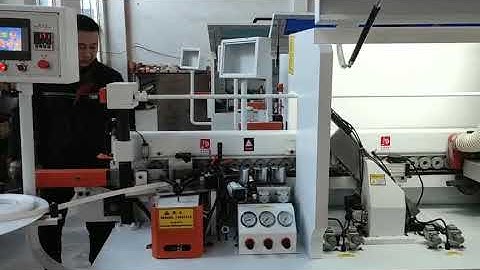 Automatic Edge Banding Machine wirh Grooving Unit Working in Action