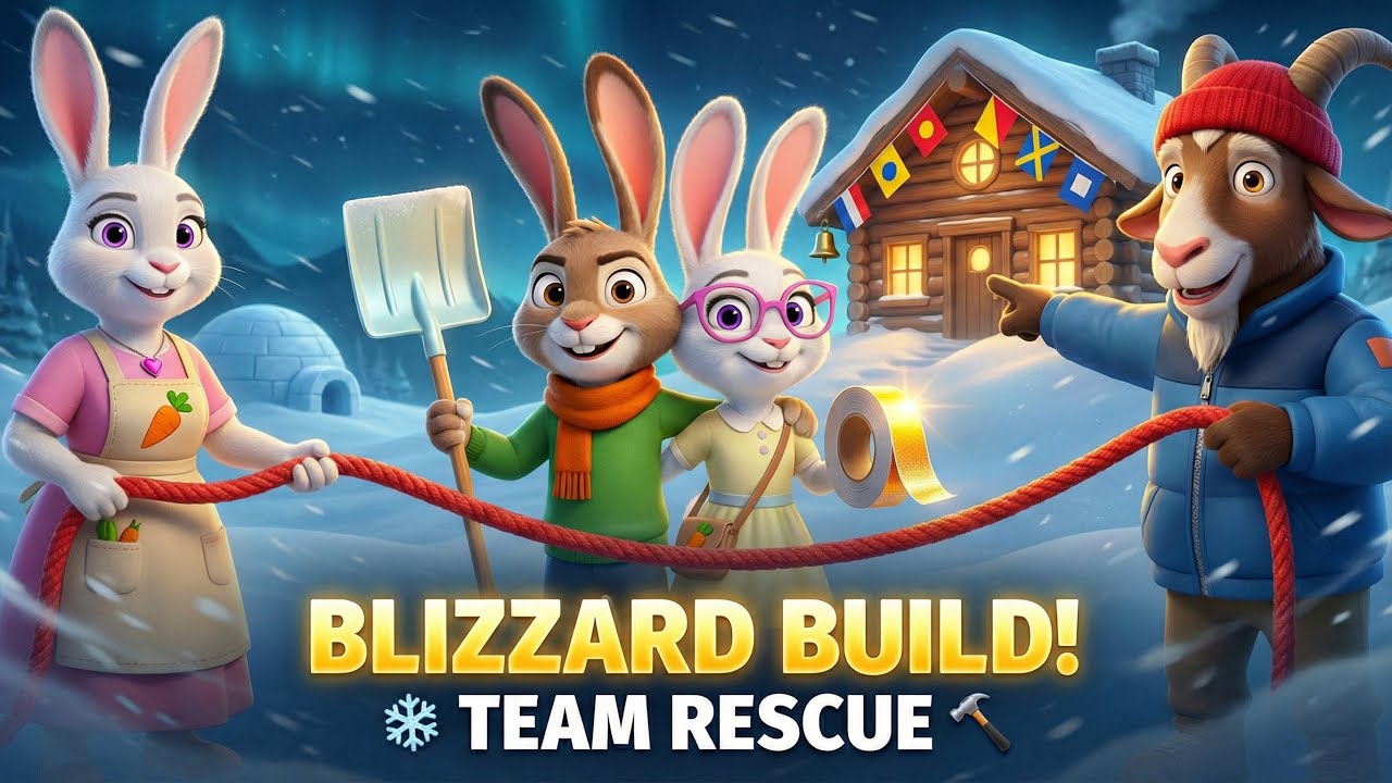 The Buck’s Forest Adventures – Snow Mountain Build & Rescue! 🐰❄️🏔️ Winter Safety Story for Kids 🐐🛠️