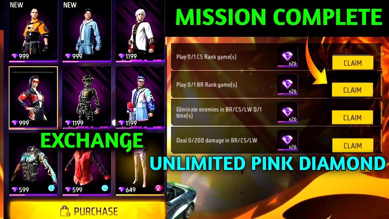 Pink diamond Mission Complete kaise kare | How to exchange pink diamond | Use Pink Diamond ff event 