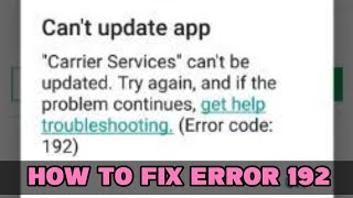Tutorial to fix Error 192 (Solution to install apps in google play store) #Tutorial / My Dad's Vlog