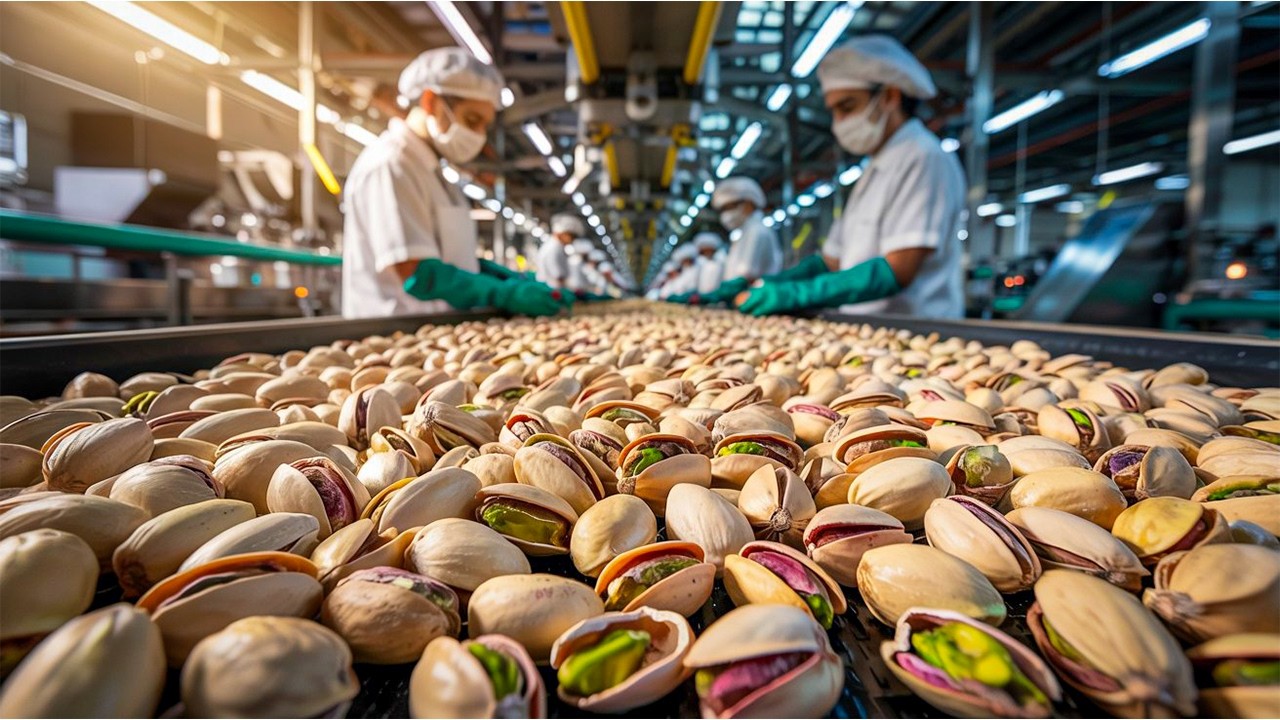 كيف يتم إنتاج الفستق داخل المصنع – Pistachio Factory