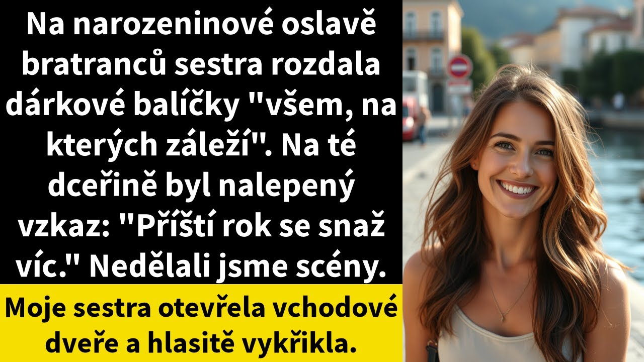 Na oslavě narozenin mé sestřenice dostala moje sedmiletá dcera místo dárku bílý papírový sáček s vzkazem: „Příští rok se snaž víc.“ Uvnitř byla přelámaná pastelka a stará guma. Všichni se smáli,...