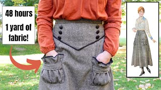 Short on Fabric and Time? Try THIS 1911 Skirt, Drafted & Sewn in Under 2 Days from 1 Yard of Fabric!