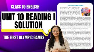 The First Olympic Games Exercise Class 10 | SEE English | Unit 10 Reading I