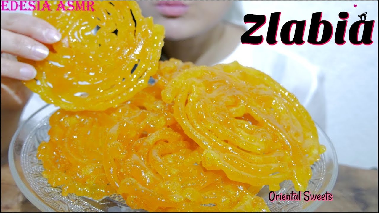ASMR 咀嚼音🍯Zlabia ザラビア 中東甜點 쌀라비아 Pâtisserie orientale *EATING SOUND*