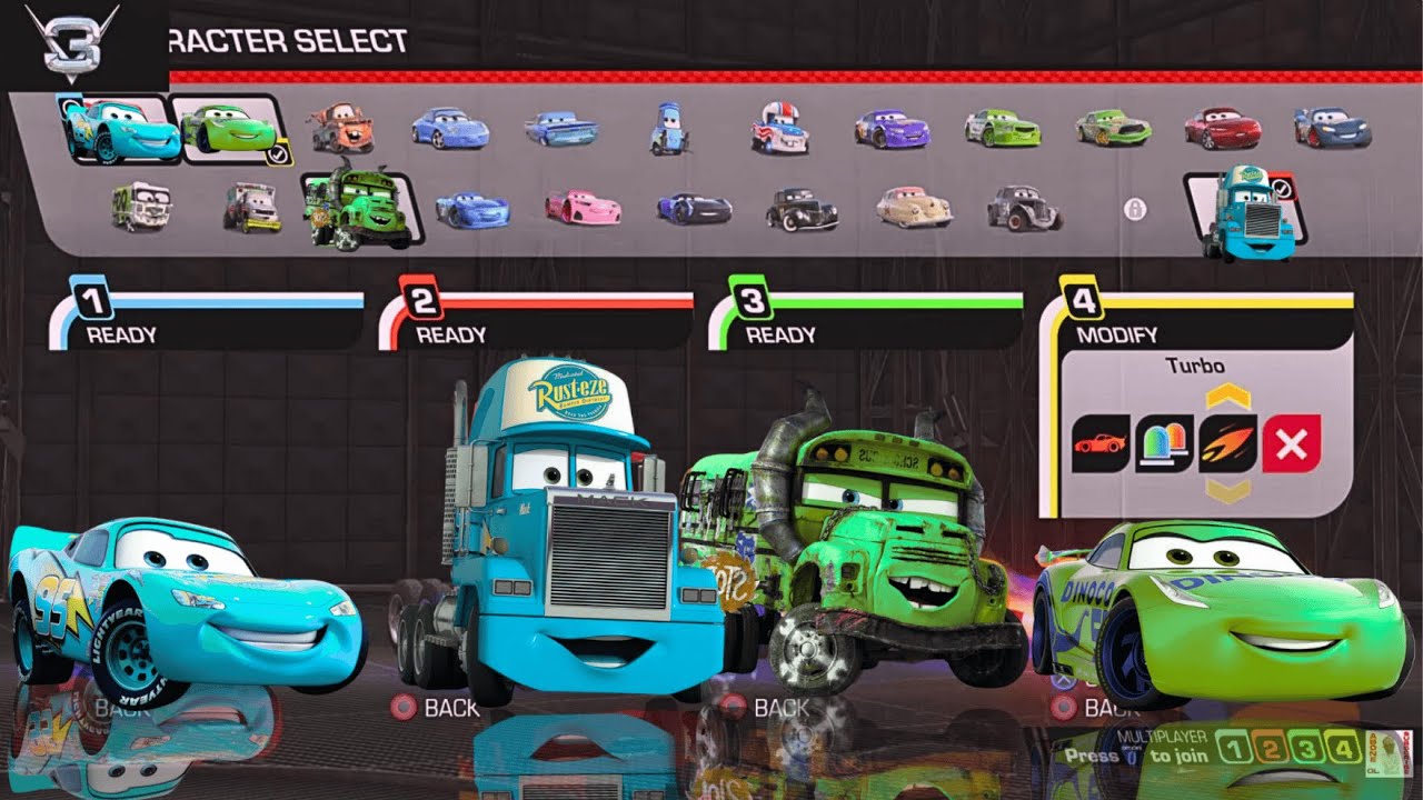 Cars 3: Driven to Win Blue vs Green Split screen 4 player 