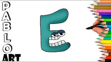 How To Draw Alphabet Lore - Letter E | Learn to Draw  step by step