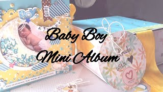 Handmade Mini Baby Album | Mini Baby Boy Album | Baby First Birthday Album