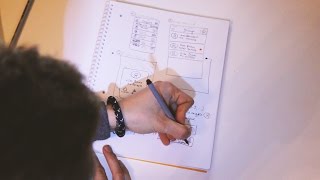 Sketching a messaging app user interface.