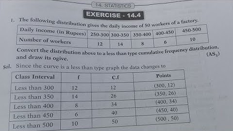 Class 10th Mathmatices CH=14/EX=14.4 Statistics /Question & Answer/Solutions/Telangana State Board.