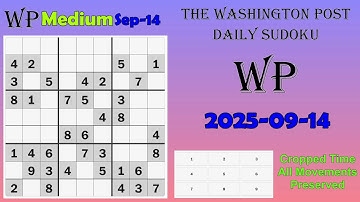 The Washington Post Daily Sudoku 2025-09-14 Medium
