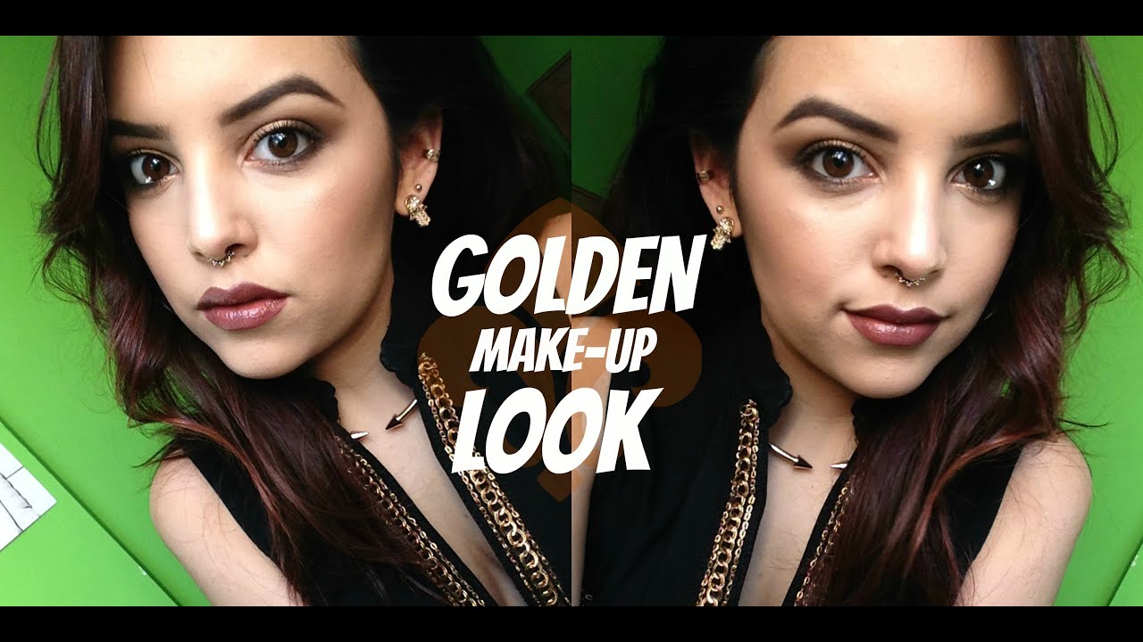 ⁣Gold and Brown Make-up Tutorial