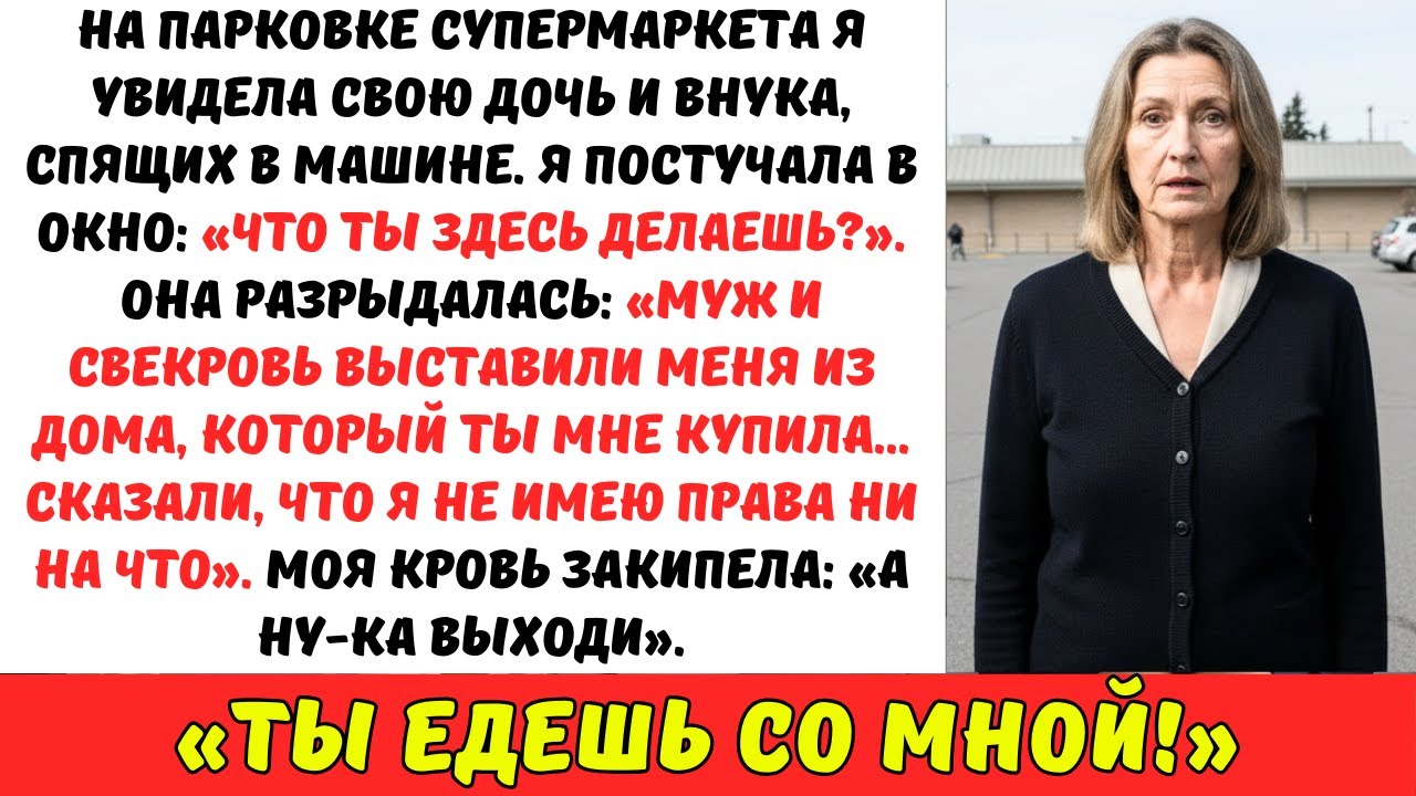 Я увидела дочь и внука, спящих в машине. Дочь ЗАРЫДАЛА: «Мой муж и его мать ВЫГНАЛИ меня». Тогда я