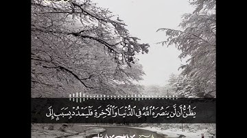 تلاوة مباركة من سورة الحج (وَمِنَ النَّاسِ مَن يَعْبُدُ اللَّهَ عَلَى حَرْفٍ )