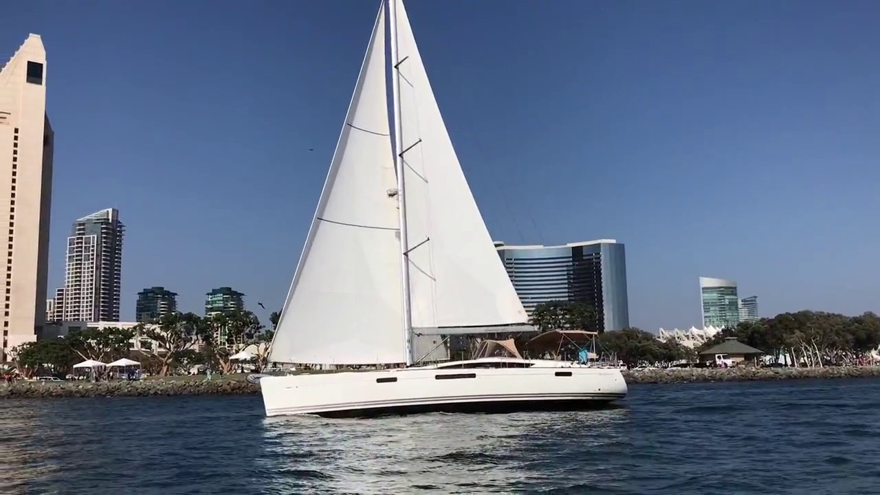 Jeanneau 58 Sailboat under Sail in San Diego, California By Ian Van Tuyl