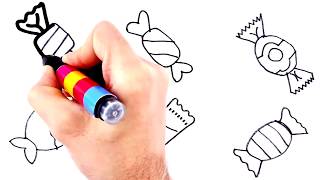 6 Candy Coloring Pages and Drawing / AKN Kids House