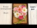 【100均DIYインテリア】壁掛けアレンジメント（ハート）可愛いheartをフレームに作りました。Flower arrangement frame・꽃꽂이