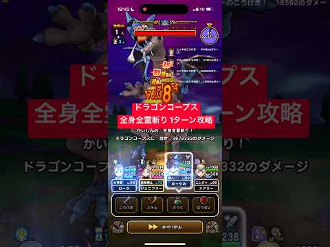 ドラゴンコープス 全身全霊斬り 1ターン攻略 【ドラクエウォーク】 勇者のつるぎ