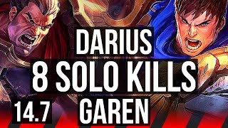 DARIUS vs GAREN (TOP) | 8 solo kills, 500+ games, Dominating | EUW Master | 14.7