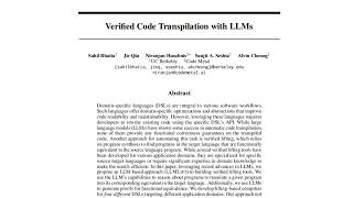 Verified Code Transpilation with LLMs | Research Paper Deconstructed