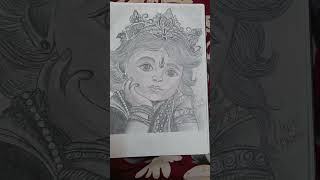 Realistic sketch of lord krishna #youtubeshorts #art #boostup #drawing #krishna #artsketch #artist