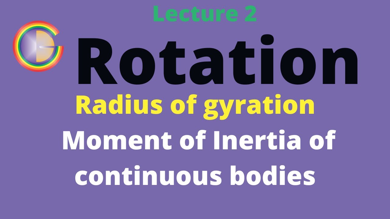 Rotation Lecture 2 Radius of gyration and Moment of Inertia of ...