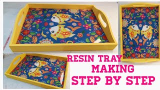 Easy making process of resin tray art | Resinart step by step | DIY resin tray |
