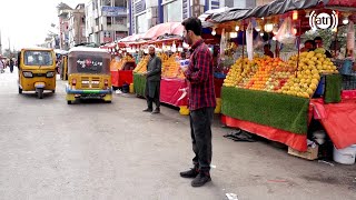 Fruit sellers giving a nice look to Karte Naw road / نمای زیبای سرک سه کارته نو با فروشنده های میوه
