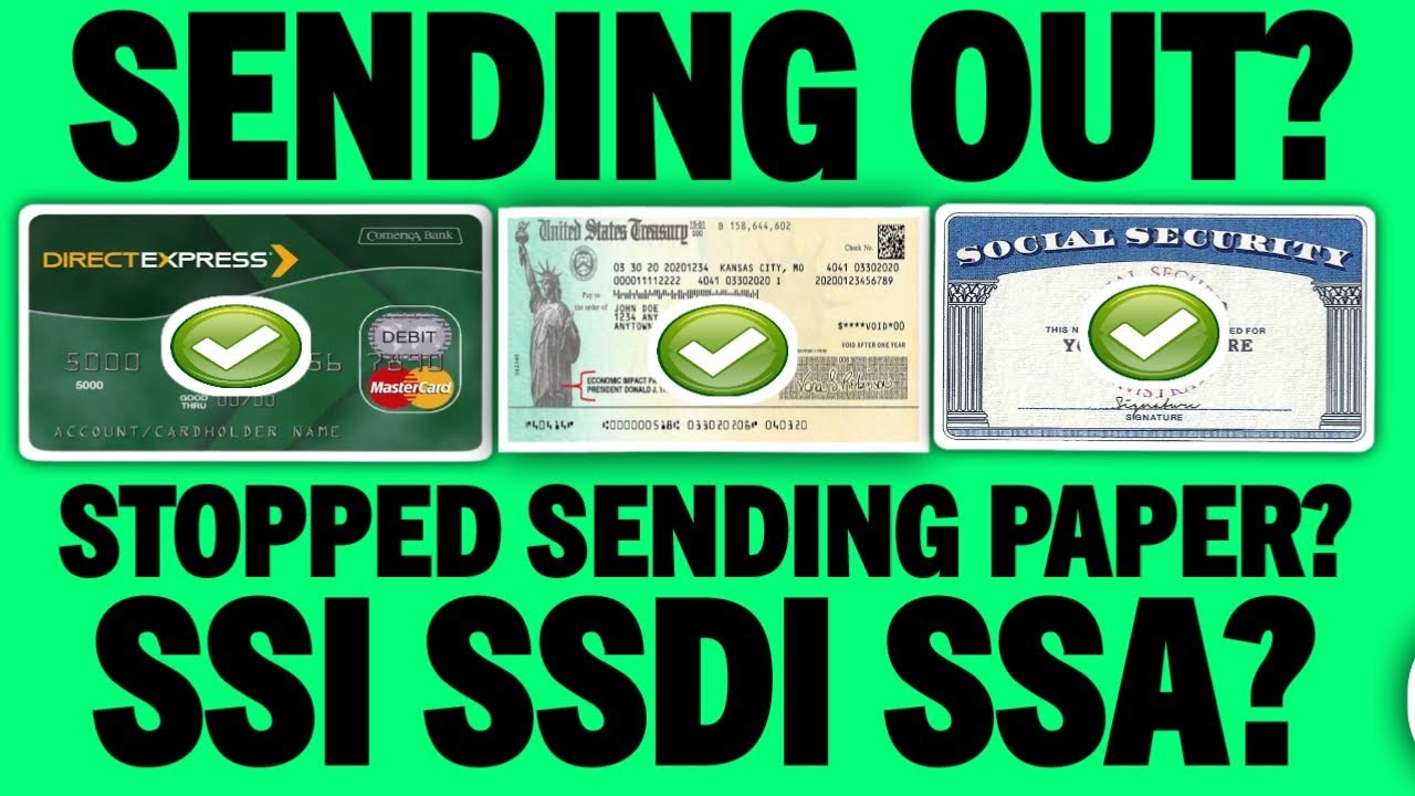 ОТПРАВЛЯЕТЕ? ВЫПЛАТЫ СОЦИАЛЬНОГО СТРАХОВАНИЯ ДЛЯ SSI SSDI VA? ПЕРЕСТАЛИ ОТПРАВЛЯТЬ БУМАЖНЫЕ ЧЕКИ?