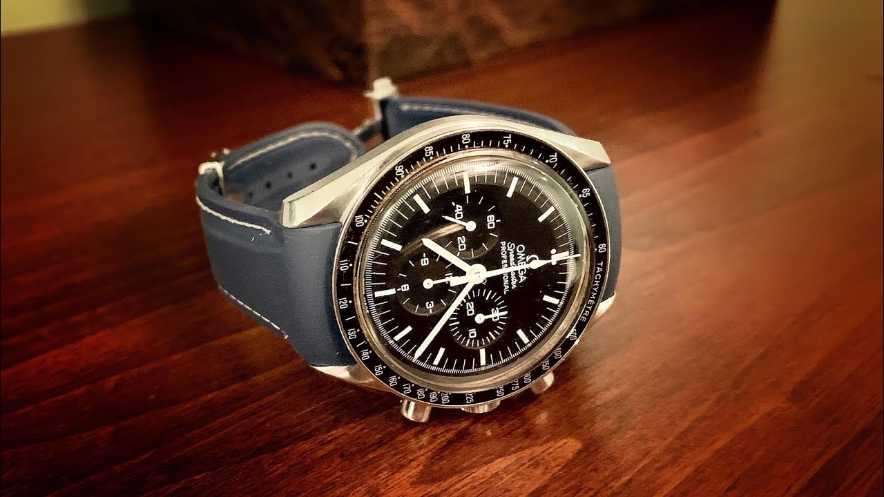 omega speedmaster with rubber strap