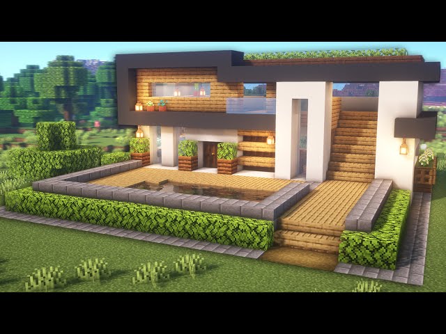 Casa de Praia Moderna  Casas minecraft, Casas minecraft fáceis, Edifícios  minecraft