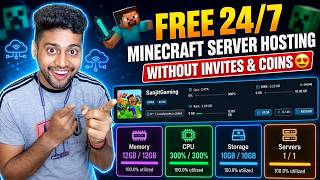 Best FREE 24/7 Minecraft Server Hosting 🔥 12GB RAM FREE! No Coins No Invite 😱