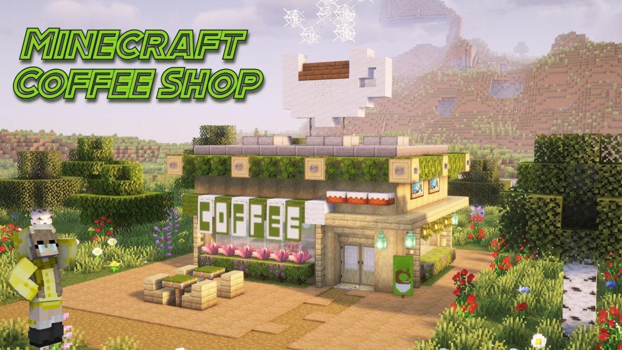 Minecraft | Small Coffee Shop Design ( no mods ) [ Tutorial ] - YouTube