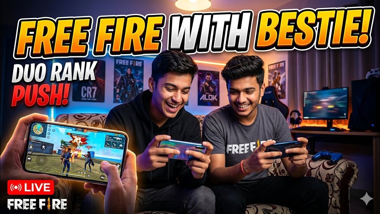 Playing free fire with friend duo rank push |ft.pelo_games - YouTube