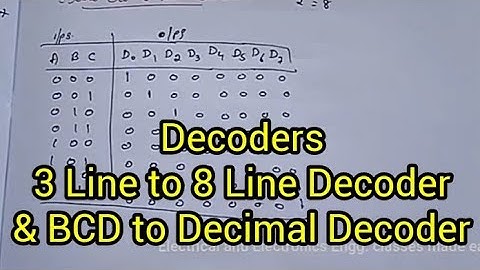 Decoders-3 Line to 8 Line Decoder, BCD to Decimal Decoder, combinational circuits