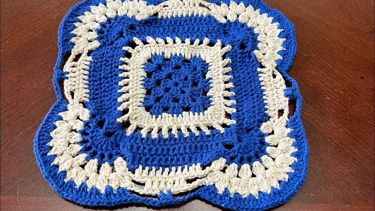 Crochet Hot Pot Holder Crochet Square Tablemat placemat crochet