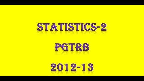 PG TRB/ POLYTECHNIC STATISTICS-2 PGTRB 2012-13