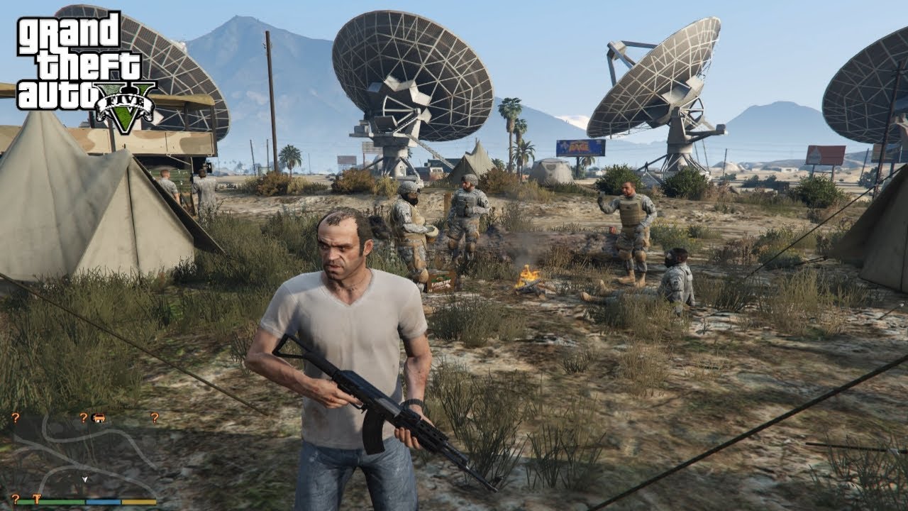 GTA 5 | Trevor Shootout At Military Camp + Five Star Escape | No ...